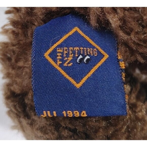 The Petting Zoo Brown Bear With Hearts Plush Stuffed Animal w/Bow 8" - Picture 4 of 4